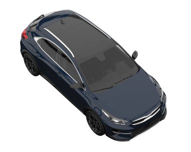 Modern car isolated on white background. 3d rendering - illustration