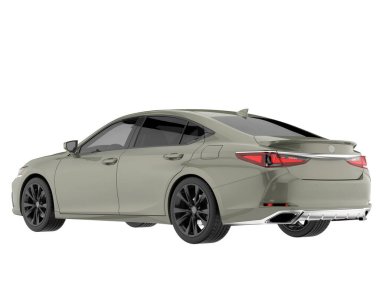 Modern car isolated on white background. 3d rendering - illustration