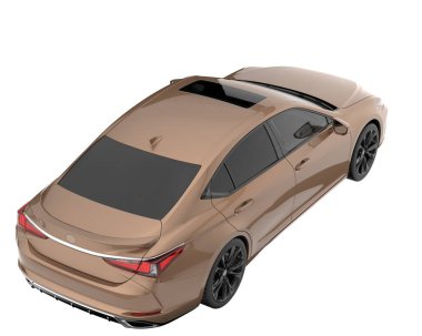 Modern car isolated on white background. 3d rendering - illustration