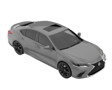 Modern car isolated on white background. 3d rendering - illustration