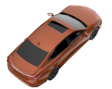 Modern car isolated on white background. 3d rendering - illustration