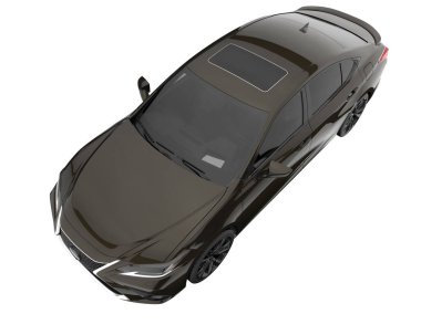 Modern car isolated on white background. 3d rendering - illustration