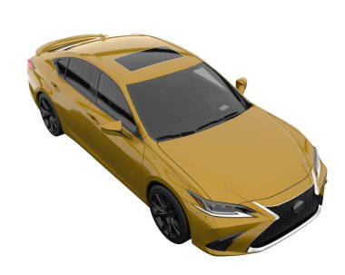 Modern car isolated on white background. 3d rendering - illustration