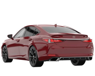 Modern car isolated on white background. 3d rendering - illustration