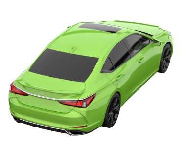 Modern car isolated on white background. 3d rendering - illustration