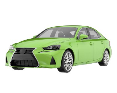 Modern car isolated on white background. 3d rendering - illustration