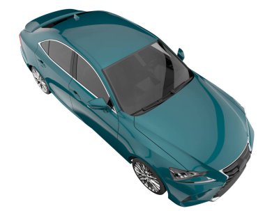Modern car isolated on white background. 3d rendering - illustration