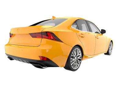 Modern car isolated on white background. 3d rendering - illustration