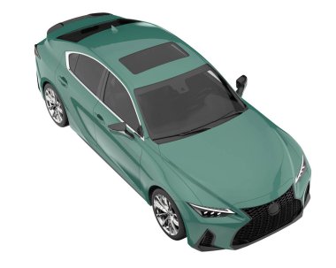 Modern car isolated on white background. 3d rendering - illustration