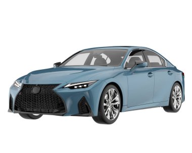 Modern car isolated on white background. 3d rendering - illustration