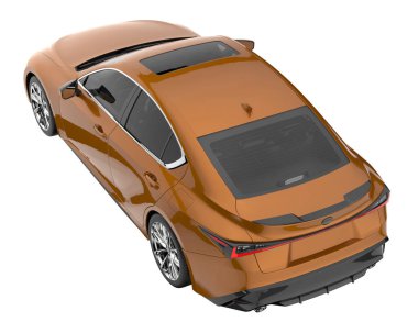 Modern car isolated on white background. 3d rendering - illustration