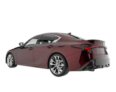 Modern car isolated on white background. 3d rendering - illustration