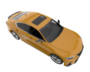 Modern car isolated on white background. 3d rendering - illustration