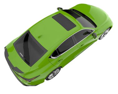 Modern car isolated on white background. 3d rendering - illustration