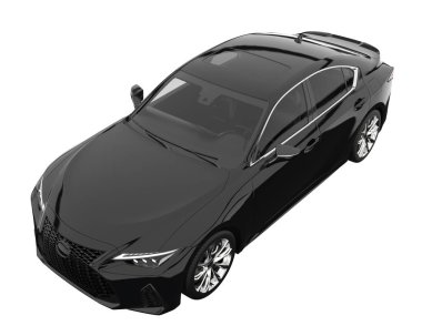 Modern car isolated on white background. 3d rendering - illustration