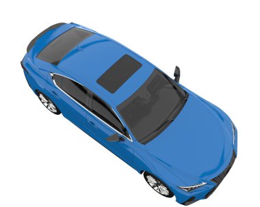 Modern car isolated on white background. 3d rendering - illustration