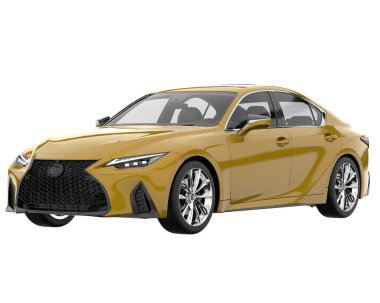 Modern car isolated on white background. 3d rendering - illustration