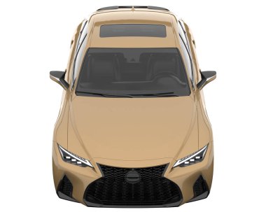 Modern car isolated on white background. 3d rendering - illustration