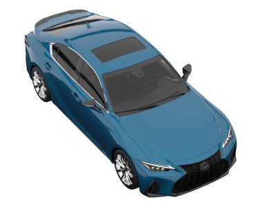 Modern car isolated on white background. 3d rendering - illustration