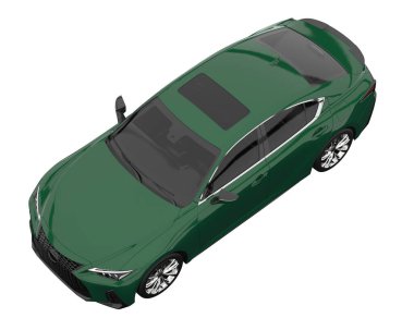 Modern car isolated on white background. 3d rendering - illustration