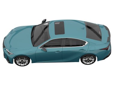 Modern car isolated on white background. 3d rendering - illustration