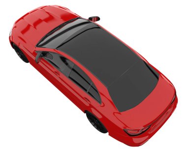 Modern car isolated on white background. 3d rendering - illustration