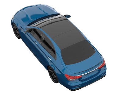 Modern car isolated on white background. 3d rendering - illustration