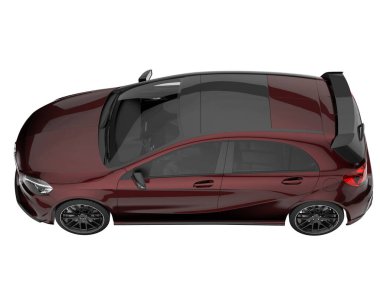 Modern car isolated on white background. 3d rendering - illustration