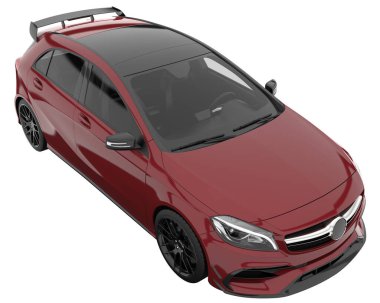 Modern car isolated on white background. 3d rendering - illustration