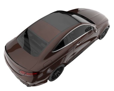 Modern car isolated on white background. 3d rendering - illustration