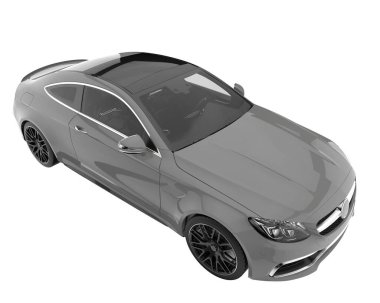 Modern car isolated on white background. 3d rendering - illustration