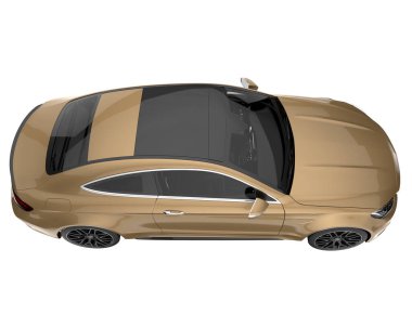 Modern car isolated on white background. 3d rendering - illustration