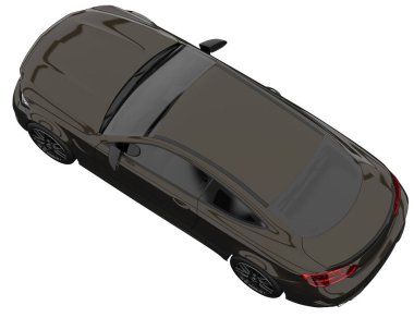 Modern car isolated on white background. 3d rendering - illustration