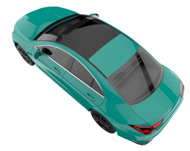 Modern car isolated on white background. 3d rendering - illustration