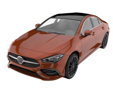 Modern car isolated on white background. 3d rendering - illustration