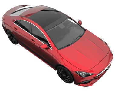 Modern car isolated on white background. 3d rendering - illustration