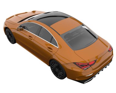 Modern car isolated on white background. 3d rendering - illustration