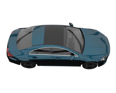 Modern car isolated on white background. 3d rendering - illustration