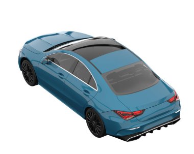 Modern car isolated on white background. 3d rendering - illustration