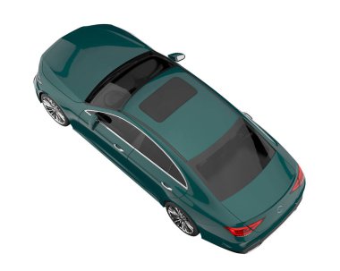Modern car isolated on white background. 3d rendering - illustration
