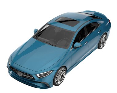 Modern car isolated on white background. 3d rendering - illustration