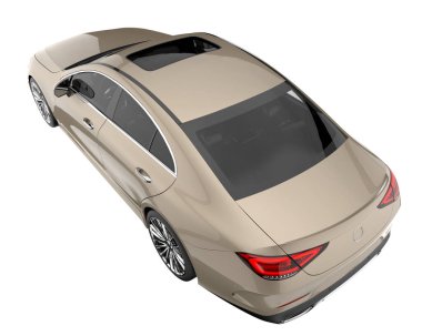 Modern car isolated on white background. 3d rendering - illustration