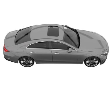 Modern car isolated on white background. 3d rendering - illustration