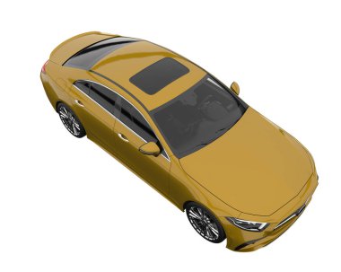 Modern car isolated on white background. 3d rendering - illustration