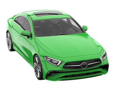 Modern car isolated on white background. 3d rendering - illustration