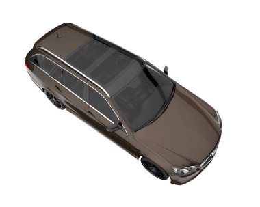 Modern car isolated on white background. 3d rendering - illustration