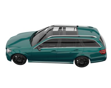 Modern car isolated on white background. 3d rendering - illustration