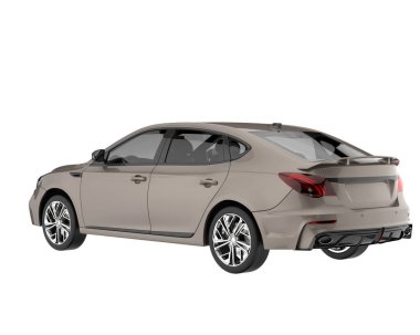 Modern car isolated on white background. 3d rendering - illustration