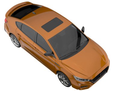 Modern car isolated on white background. 3d rendering - illustration