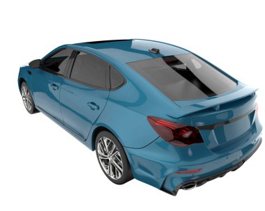Modern car isolated on white background. 3d rendering - illustration